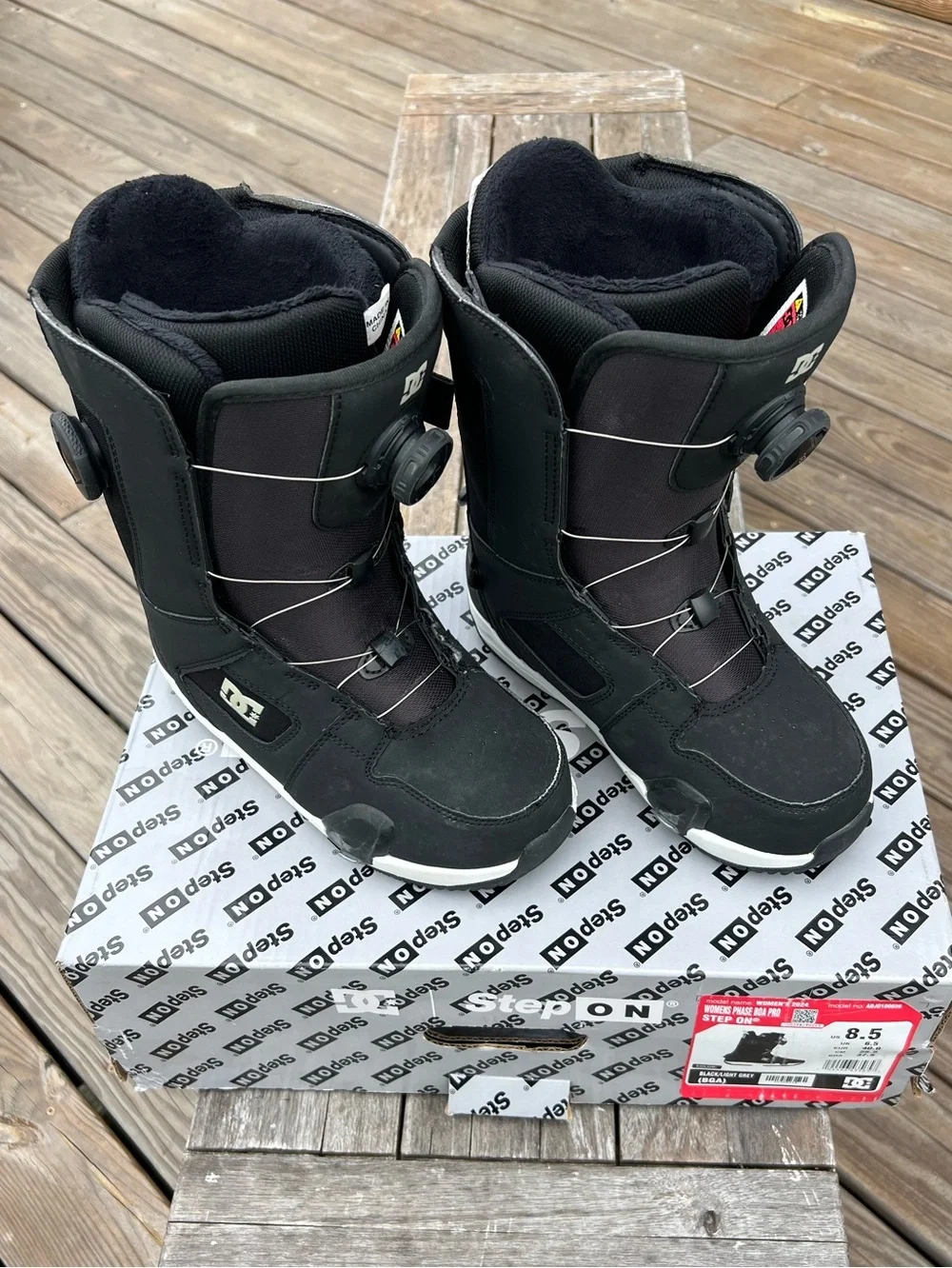 🏂 DC Phase BOA PRO Step On Boot Women's  Sz 8.5 Black /Light Grey